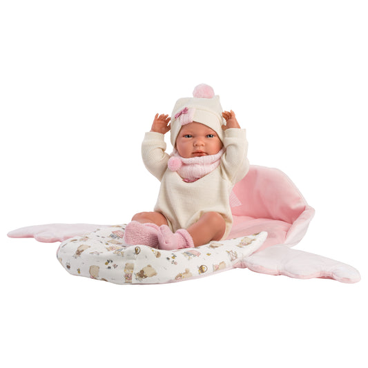 Llorens - Anatomically Correct Baby Girl Doll with Outfit & Sleeping-Bag: Nica - 40cm