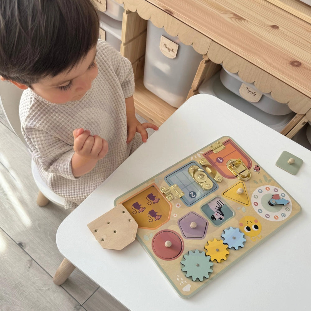 TookyToy - Wooden Busy Board - Pastel