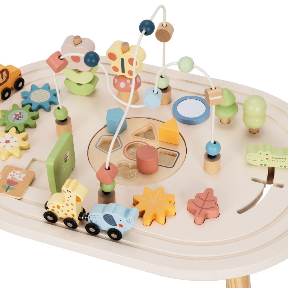 TookyToy - Wooden Multi-Activity Busy Board Table