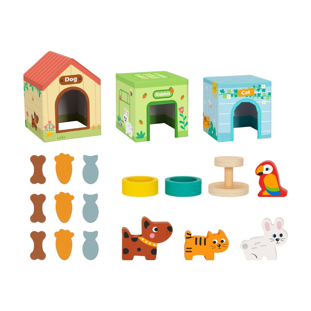 hi Pando - Wooden Pet Home Play Set - 19pcs