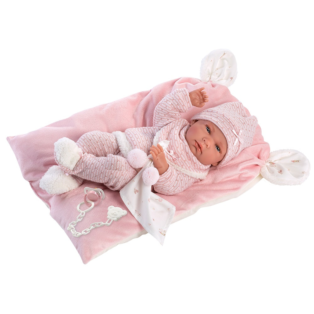 Llorens - Anatomically Correct Baby Girl Doll with Pink Outfit & Cushion: Nica - 40cm