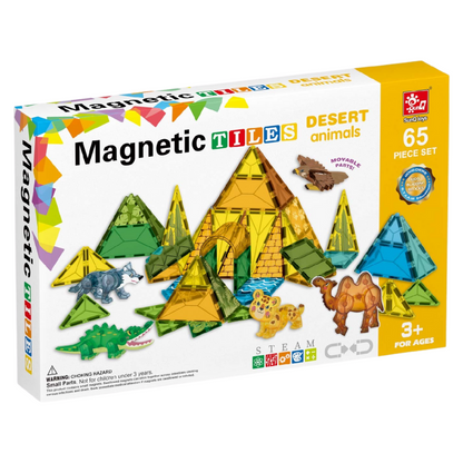 Magnetic Tiles - Wild Animals Set - 65 Pieces