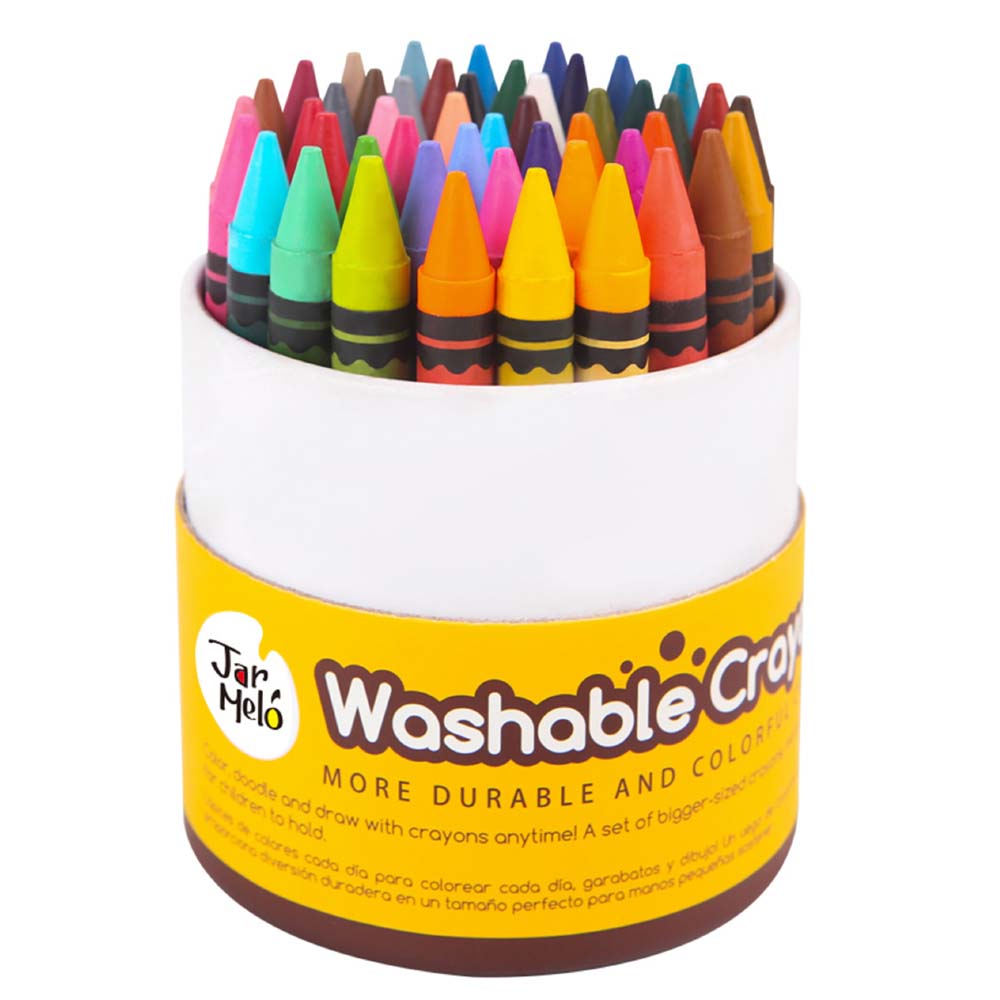 Jar Meló - Wax Crayons - Washable Non-Toxic - 48 Colours