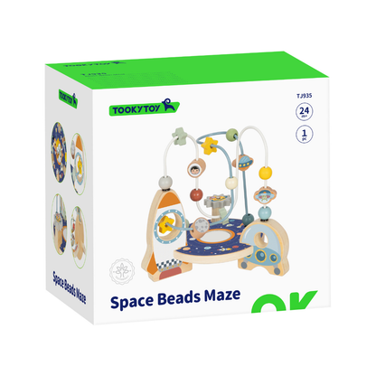 TookyToy - Wooden Bead Maze Acitivty Toy - Space - Motherhood