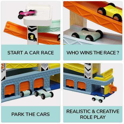 TopBright - Car Race Ramp: Toddler Race Track Toy for 18 Months+