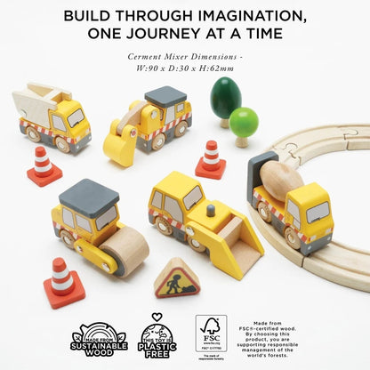 Le Toy Van - Wooden Construction Toy Cars: Trucks & Diggers