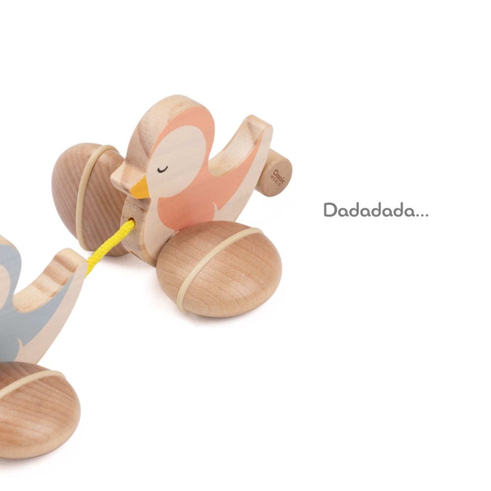 Classic World - Paddling Ducks Wooden Pull-Along Toy for Toddlers