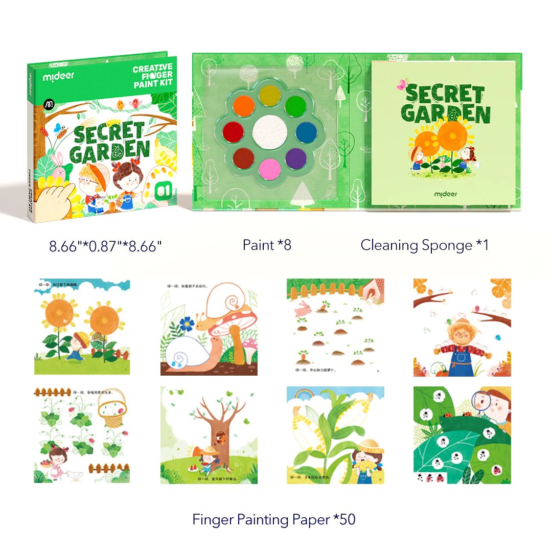 Mideer - Creative Finger Paint Kit - Secret Garden