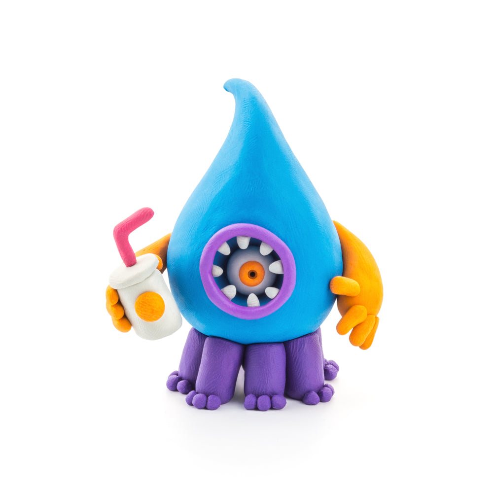 Hey Clay - Modelling Air-Dry Clay with Fun Interactive App - Drop, Violet, Fishka, Series Beasts, 6 cans