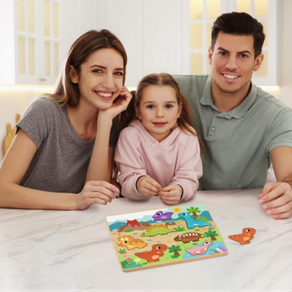 hi Pando - Chunky Wooden Puzzle - Dinosaur - 8pcs