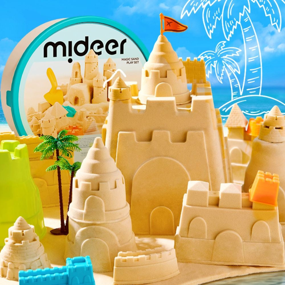 Mideer - Magic Sand Play Set with Sensory Bin & Lid, 2kg Kinetic Sand & 25 Sand Tools