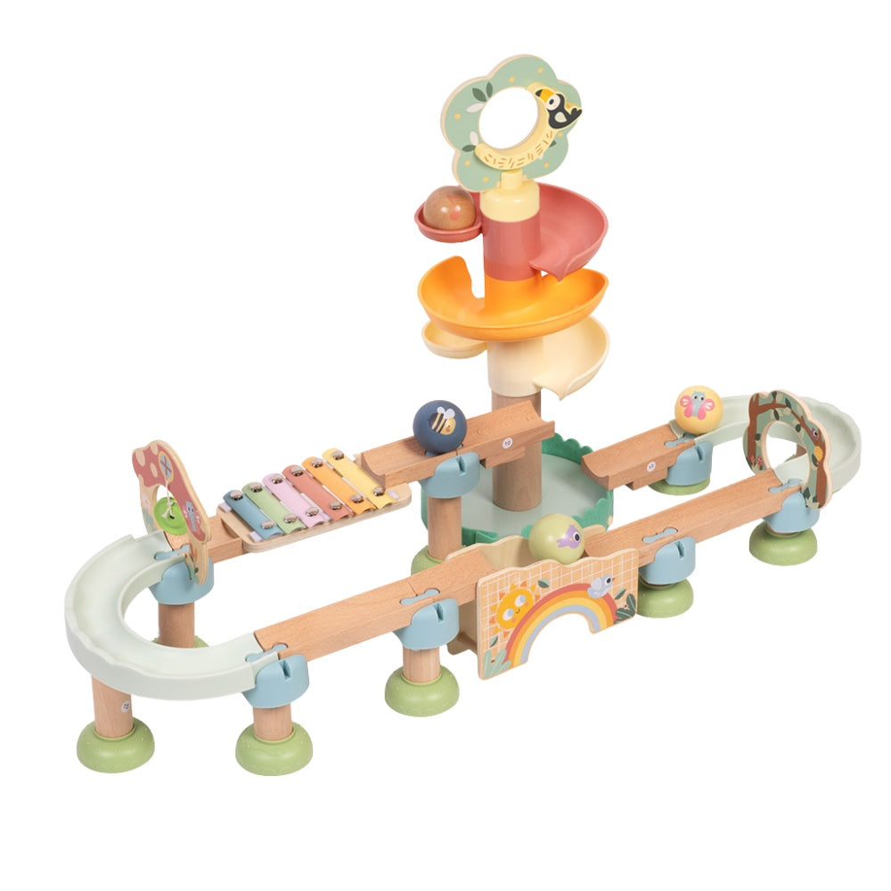 TookyToy - Montessori Multi-Activity Ball Drop Track Toy - 43 Pieces