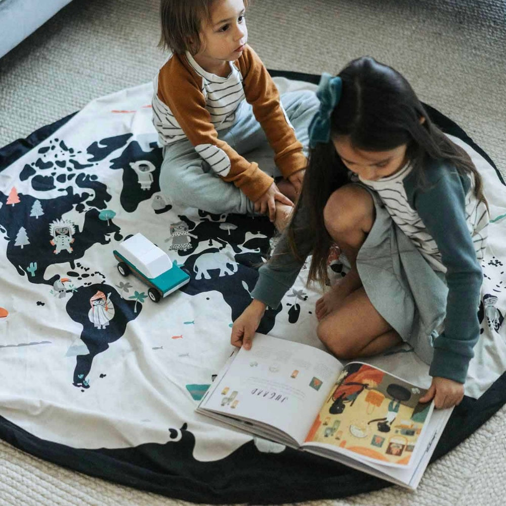 Play&Go - 3-in-1 Playmat & Toy Bag - Worldmap Colour
