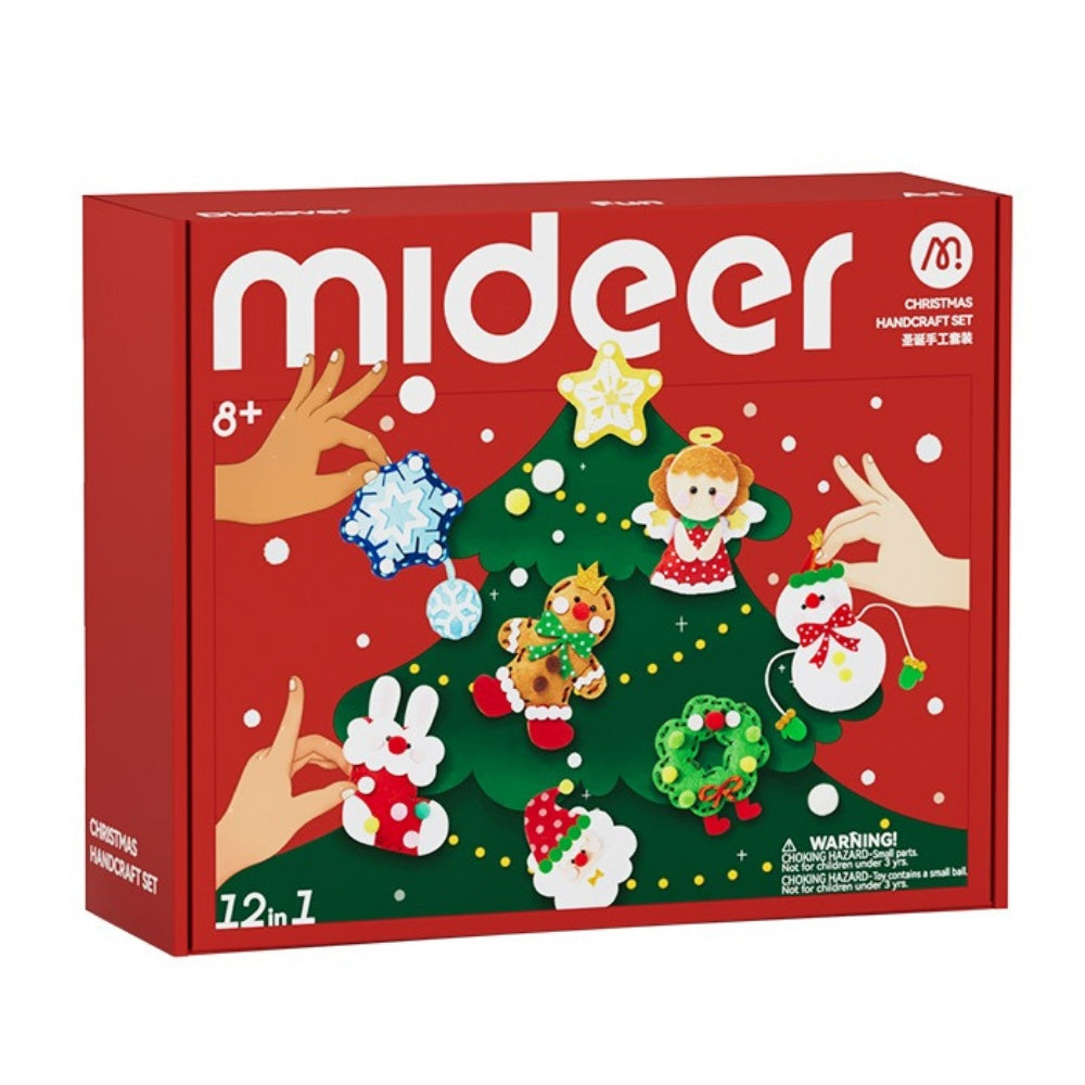 Mideer - 12-in-1 Christmas Arts & Crafts Handcraft DIY Felt Decoration Set