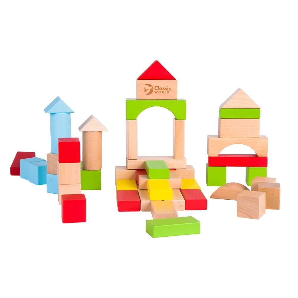 Classic World - Wooden Building Blocks - Junior Blocks - 50pcs