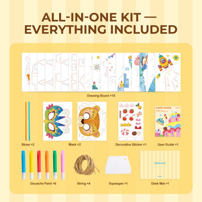 Jar Meló - Carnival Party - Squeegee Painting Arts and Crafts Kit for Kids