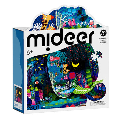 Mideer - Artist Puzzle: Elephant Dream - 280 Piece Shaped Jigsaw for Kids