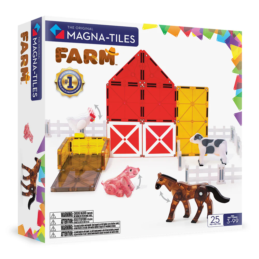 Magna-Tiles - Magnetic Construction Set - Farm Animals Set - 25pcs