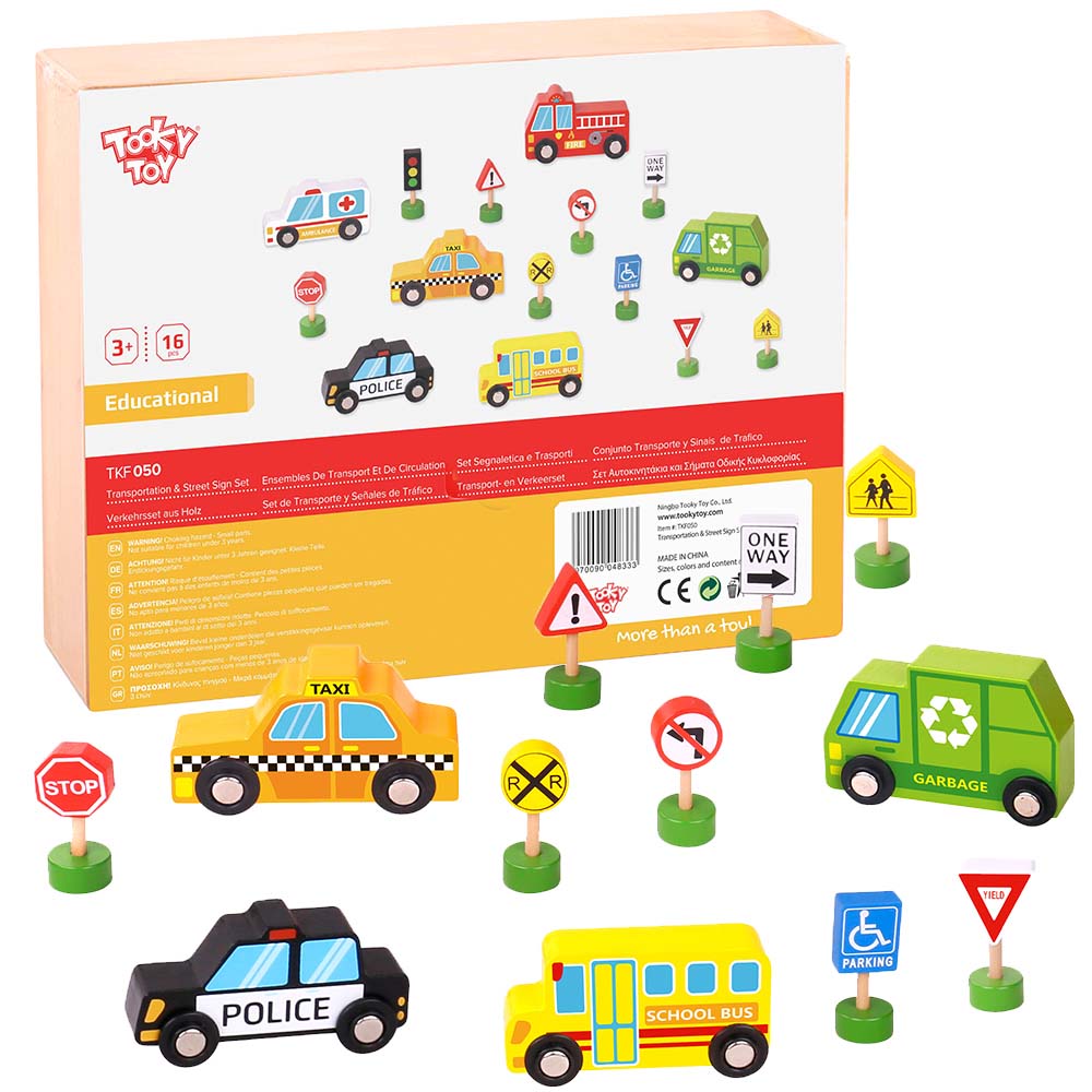 TookyToy - Transportation & Street Sign Set - Motherhood