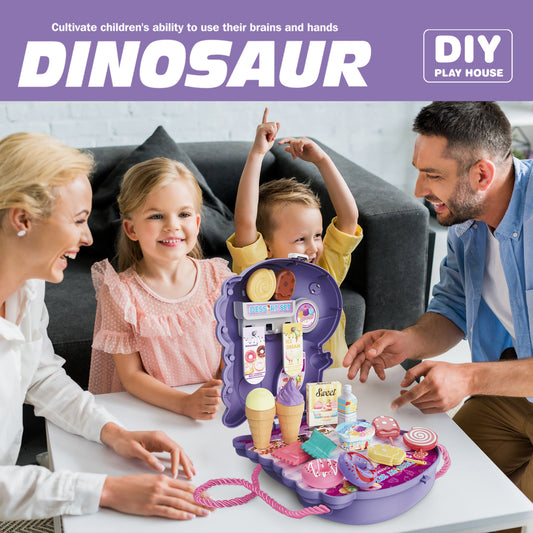 Cogo - Pretend & Play 2-in-1 Dessert Food Set with Dinosaur Satchel - 21 Pieces