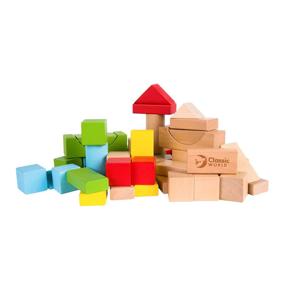 Classic World - Wooden Building Blocks - Junior Blocks - 50pcs