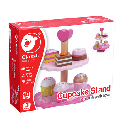 Classic World - Pretend & Play - Cupcake Toy Stand - 10pcs