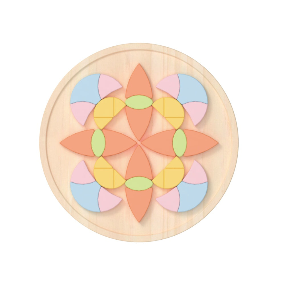 Classic World - Flower Mandala Wooden Block Puzzle - 70 Pieces