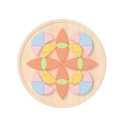 Classic World - Flower Mandala Wooden Block Puzzle - 70 Pieces