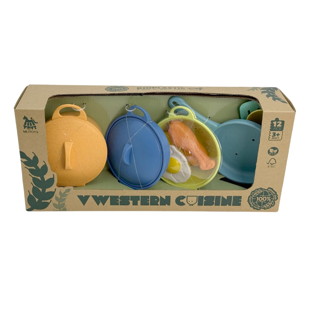 Mingli Toys - Pretend & Play - Cooking Pots & Pans Set - Eco-friendly - 12 Pieces