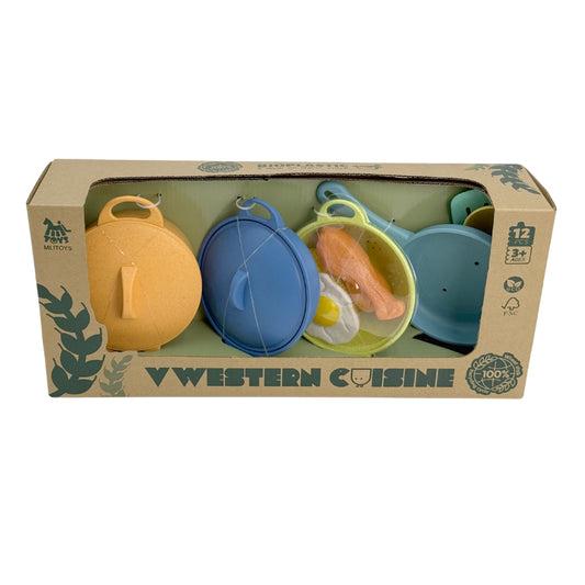 Mingli Toys - Pretend & Play - Cooking Pots & Pans Set - Eco-friendly - 12 Pieces