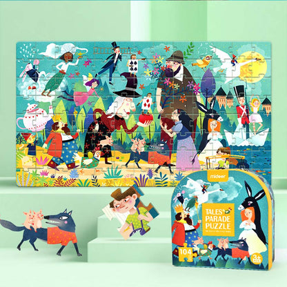 Mideer - Gift Box Jigsaw Puzzle for Kids - Tales Prade - 104 Pieces