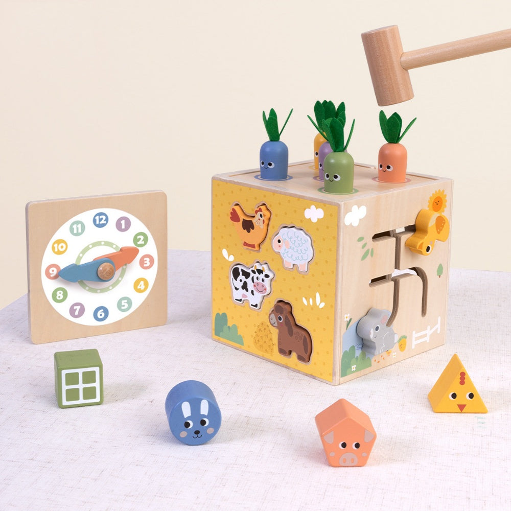 TookyToy - Wooden Play Cube Activity Toy
