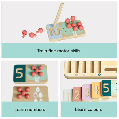 TopBright - Wooden Montessory Fruit Tree Counting & Writing Number Toy