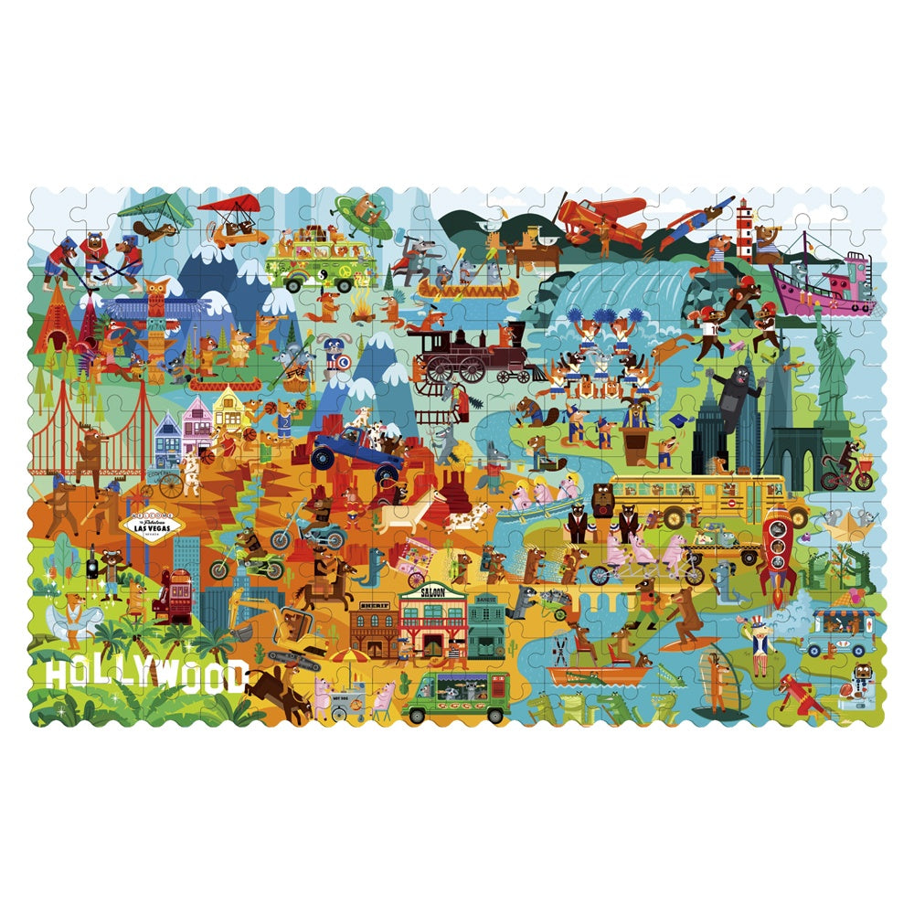 Mideer - Travel Around the World Puzzle - Modern North America - 180pcs