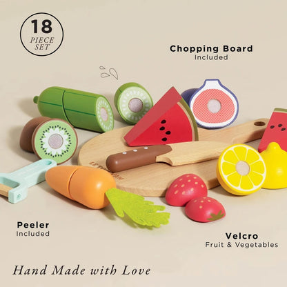 Le Toy Van - Wooden Chopping Board & Sliceable Play Food