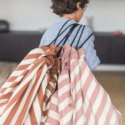 Play&Go - 3-in-1 Playmat & Toy Bag - Stripes Brown