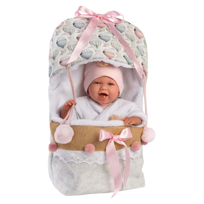 Llorens - Baby Doll with Sleeping Bag, Clothing & Accessories: 40cm (Mechanism Optional) - Motherhood