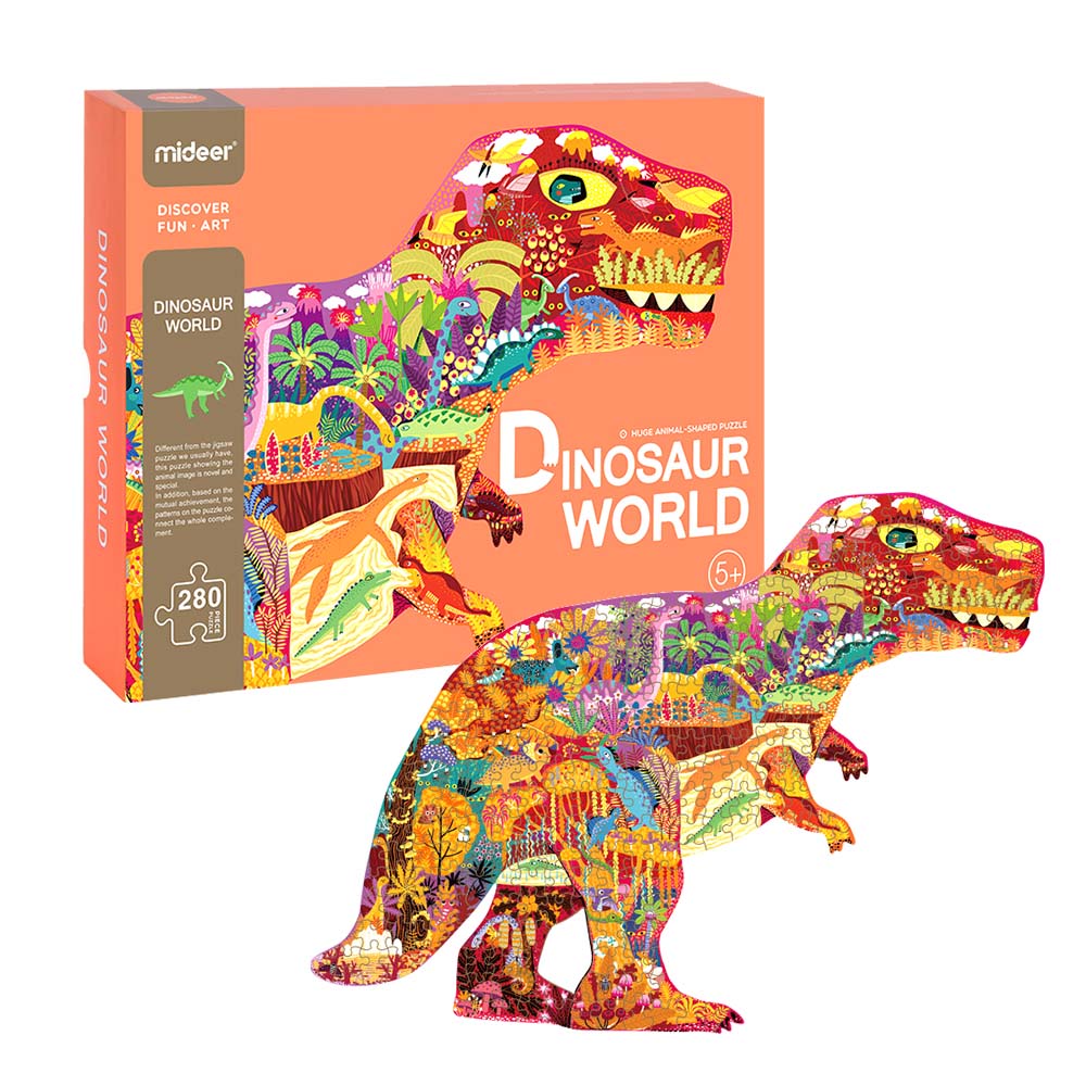 Mideer - Dinosaur Shaped Kids Jigsaw Puzzle - 280pcs