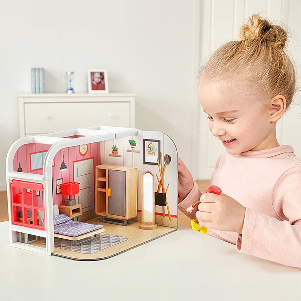 TopBright - Pretend Play Sheila's Dream Bedroom Mini Dollhouse-**