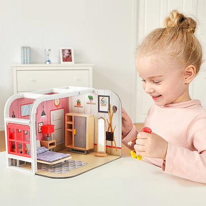 TopBright - Pretend Play Sheila's Dream Bedroom Mini Dollhouse-**