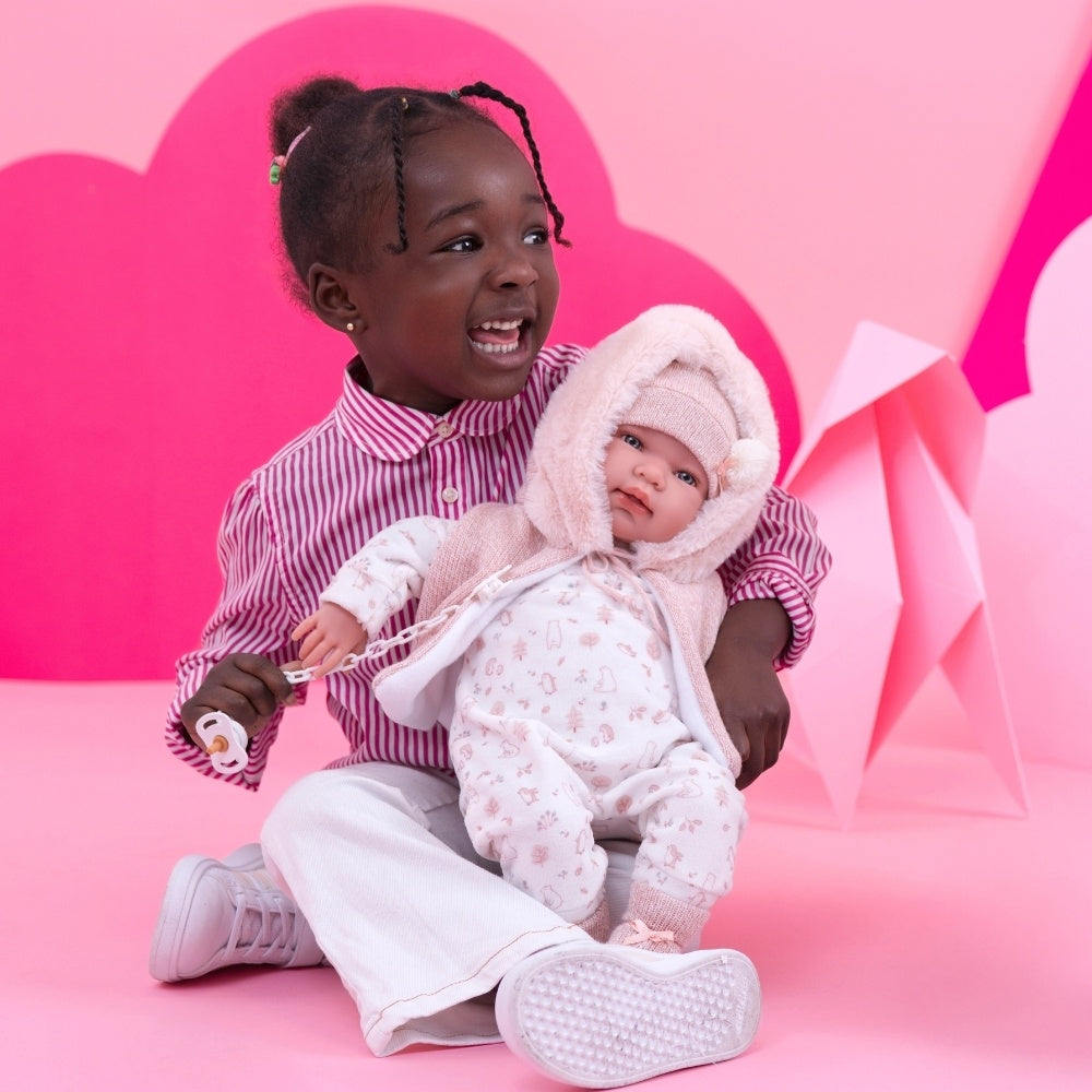 Llorens - Newborn Baby Girl Doll with Crying Mechanism & Clothing: Tina - 44cm