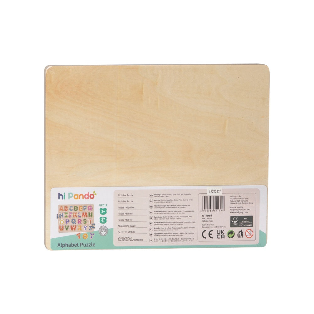hi Pando - Wooden Peg Puzzle - Alphabet A-Z - 27pcs