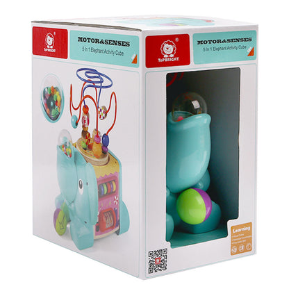 TopBright - 5-in-1 - Elephant Activity Cube - 25 x 18 x 29 cm