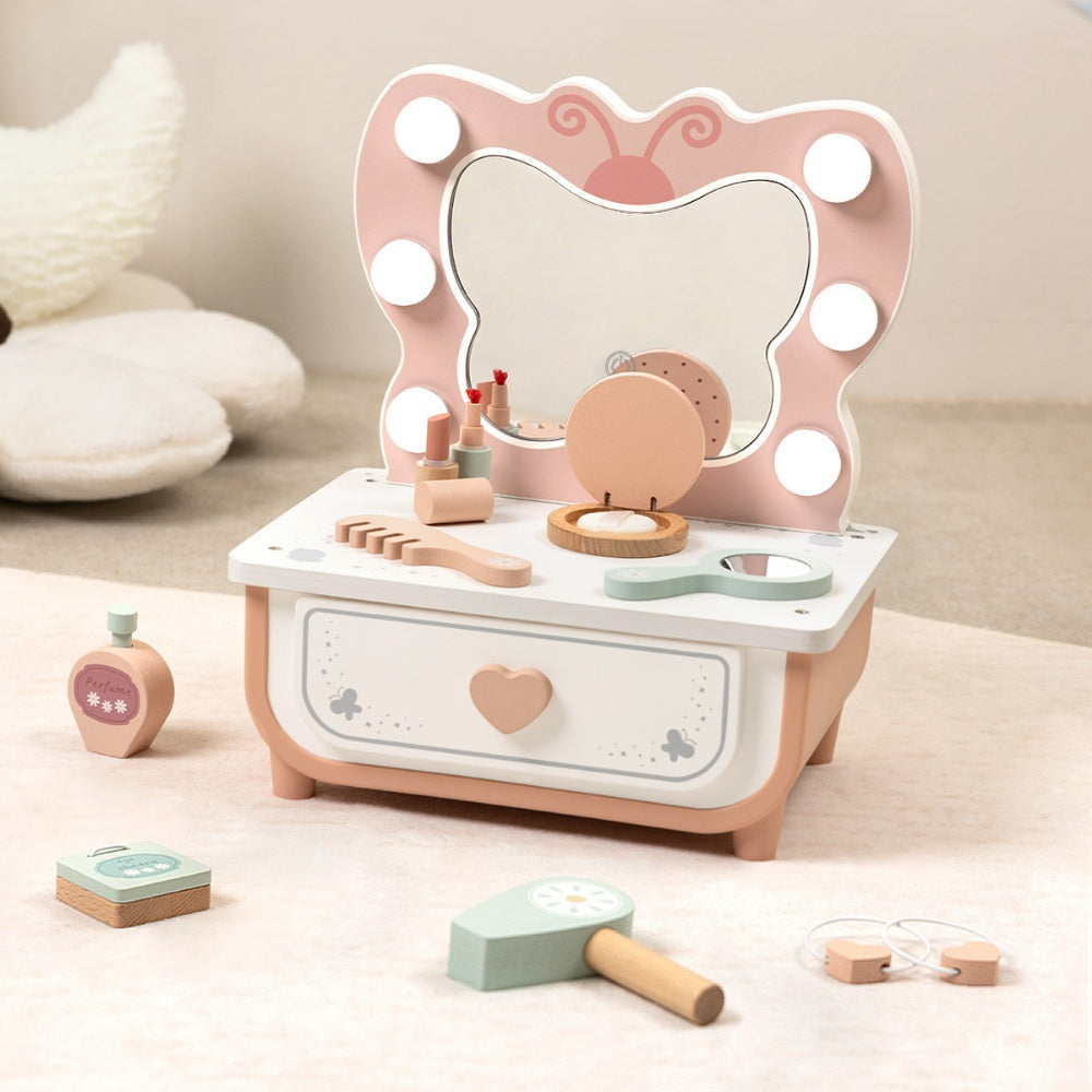 TookyToy - Pretend Play Butterfly Dressing Table Set - 14 Pieces