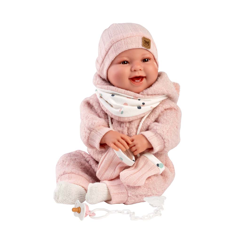 Llorens - Newborn Baby Girl Doll with Laughing Mechanism, Clothing & Cushion: Tala - 44cm