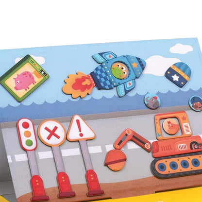 Mideer - Magnetic Imagination Puzzle Box with Activity Cards: Transport