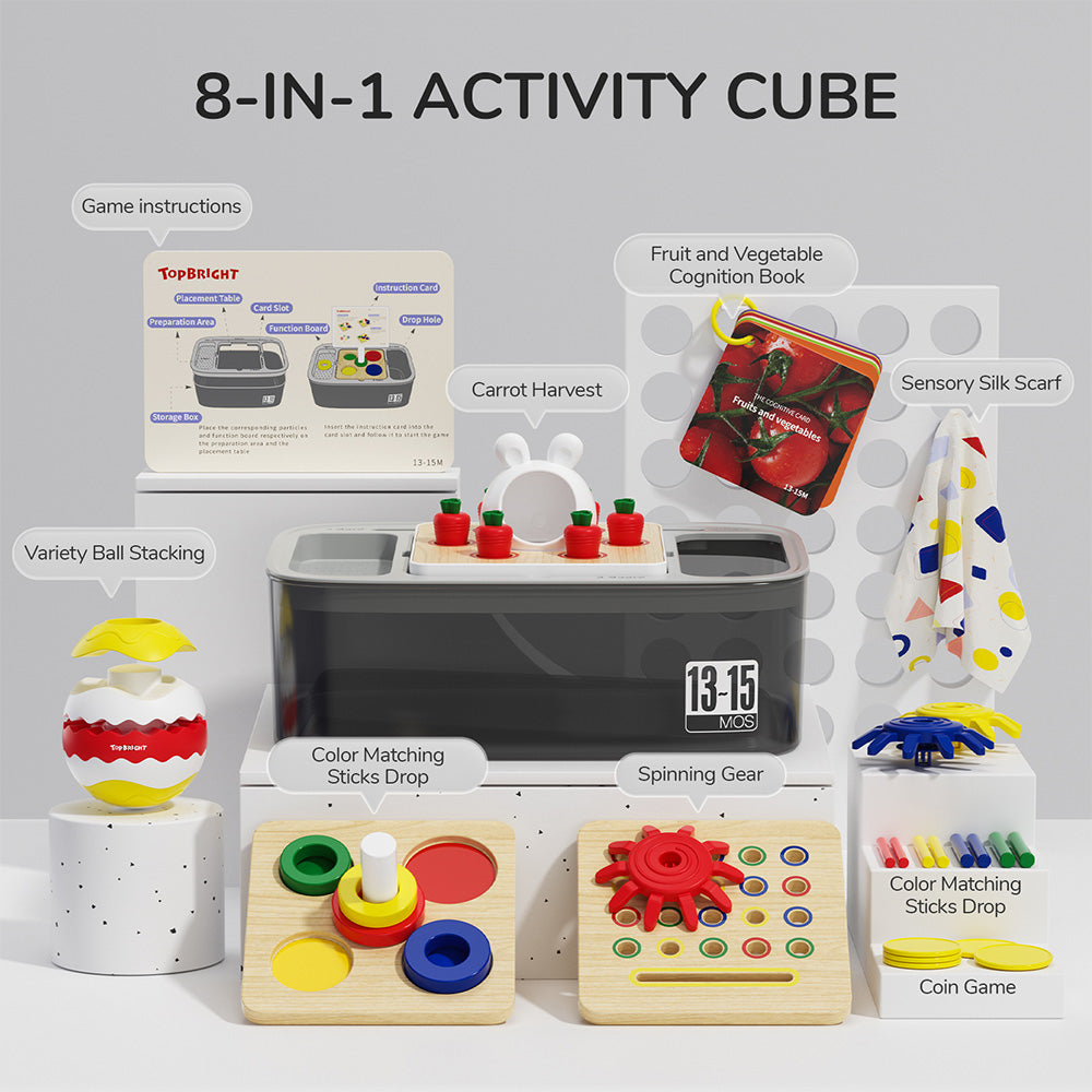 TopBright - 8-in-1 Montessori Educational Activity Box - 13-15 Months