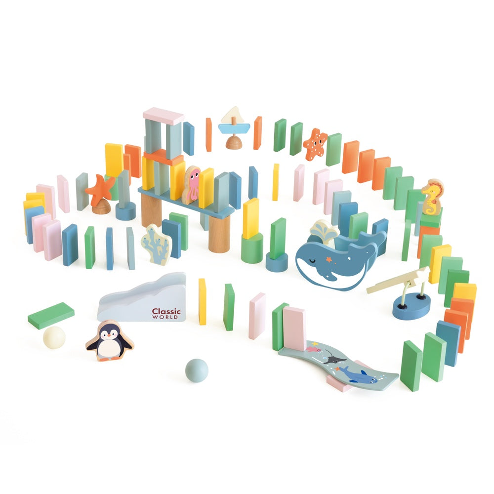 Classic World - Ocean Dominoes - Wooden Activity Set - 100 Pieces