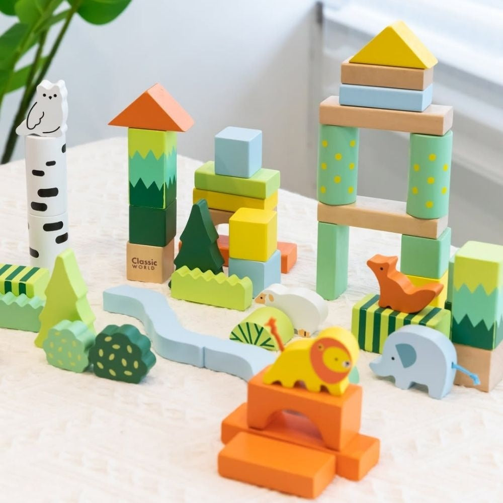 Classic World - Wooden Forest Building Blocks - 50pcs
