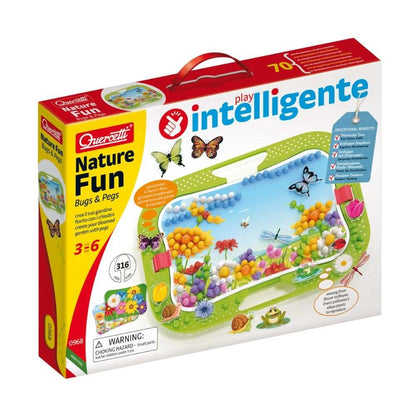 Quercetti - Fun Bugs & Pegs - Insect-Themed Peg Board Activity for Toddlers